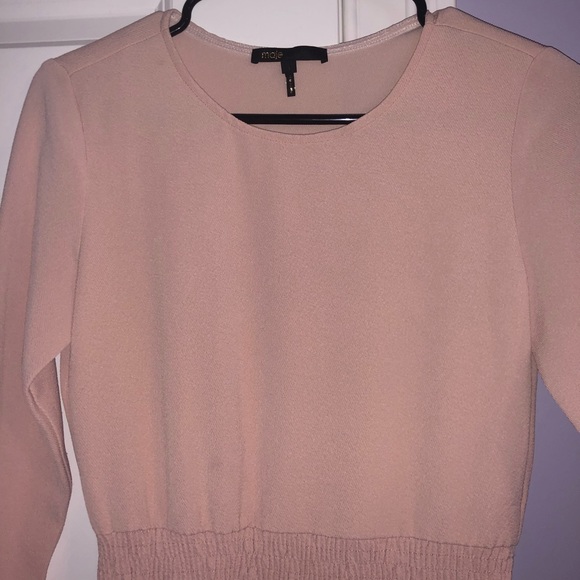 Maje pink midi dress with ruched waist - Picture 6 of 8